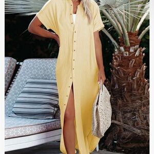 Yellow - Women’s Casual Short Sleeve Dress or Swimsuit Coverup. New with tags!